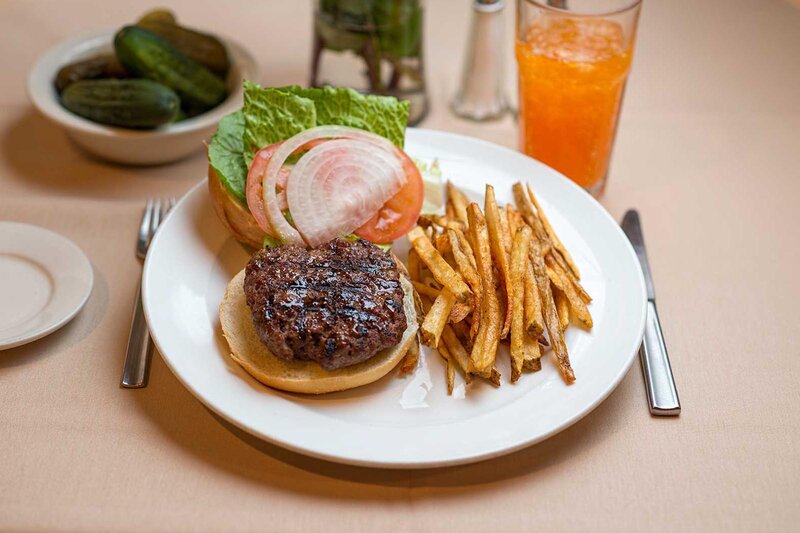 Hamburger with side of french fries